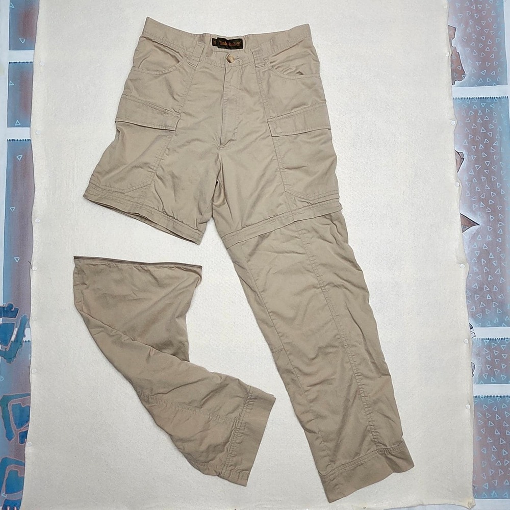 Timberland Y2K Convertible Cargo Hiking Pants Shorts 32x32 Tan Gorpcore Utility